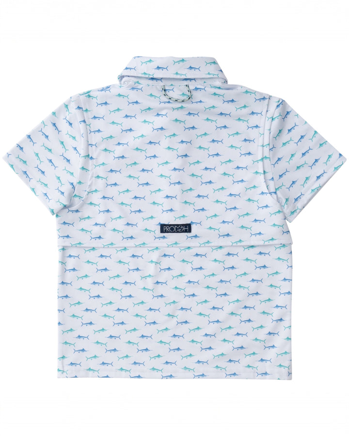 Boys Pro Performance Polo: Fish Print, That Store, back
