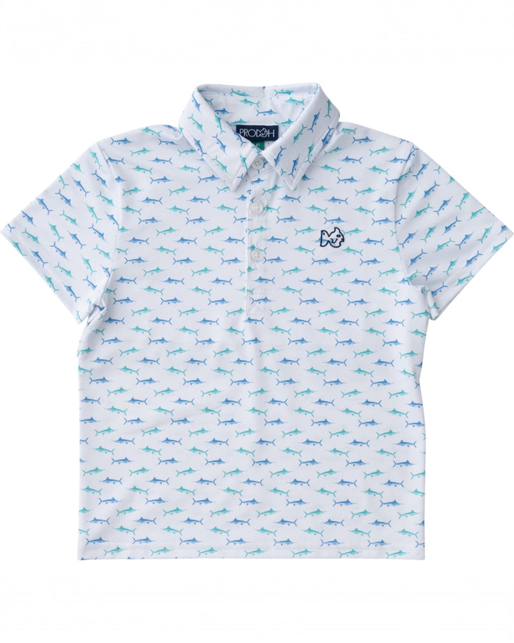 Boys Pro Performance Polo: Fish Print, That Store, front