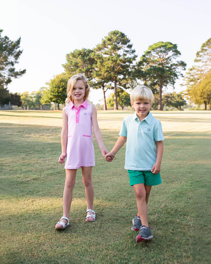 Boys Pro Performance Polo: Simply Green Stripe, That Store, child