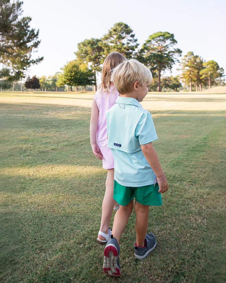 Boys Pro Performance Polo: Simply Green Stripe, That Store, child 4