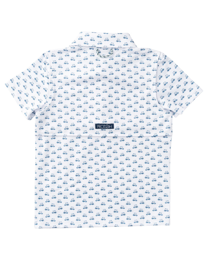 Boys' Short Sleeve Pro Performance Polo - Golf Cart Print