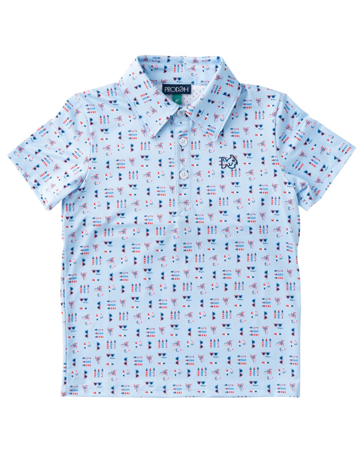 Boys' Short Sleeve Pro Performance Polo - Windsurfer Fourth Print, that store, front