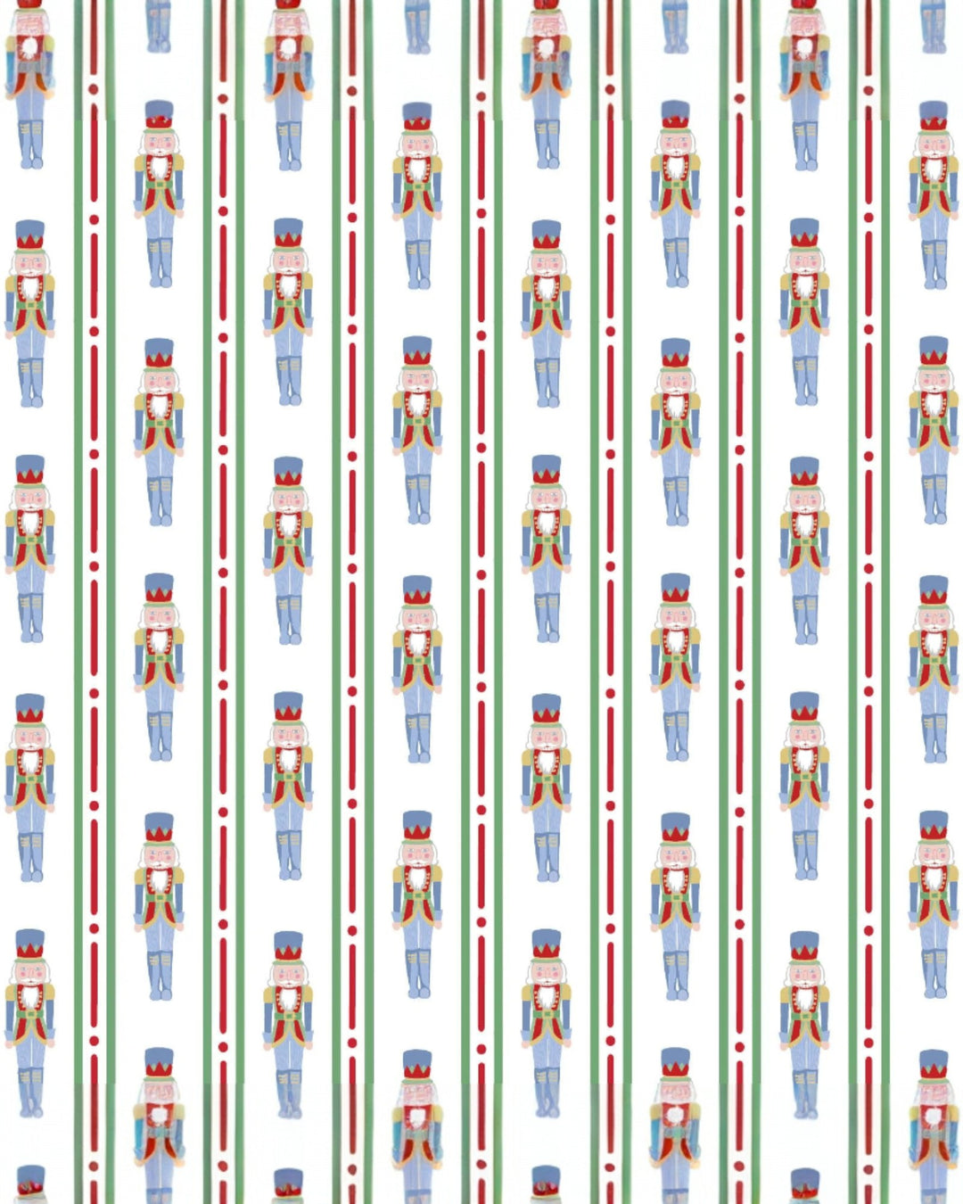 Pattern of nutcrackers on a striped background
