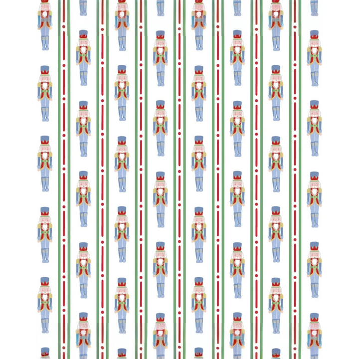 Pattern of nutcrackers on a striped background