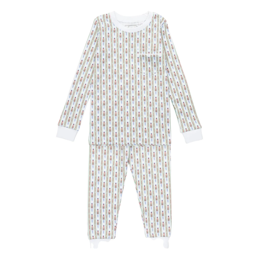 Children's onesie with a pattern on a white background