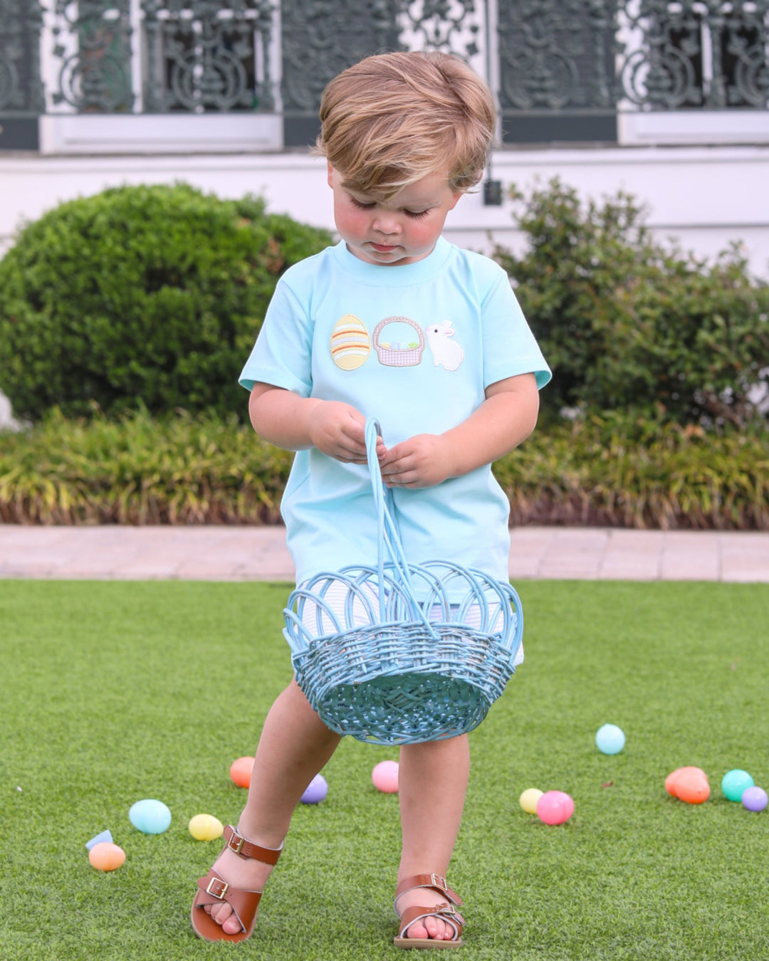 Bunnies & Baskets Boys Mint Short Set *PRE-ORDER