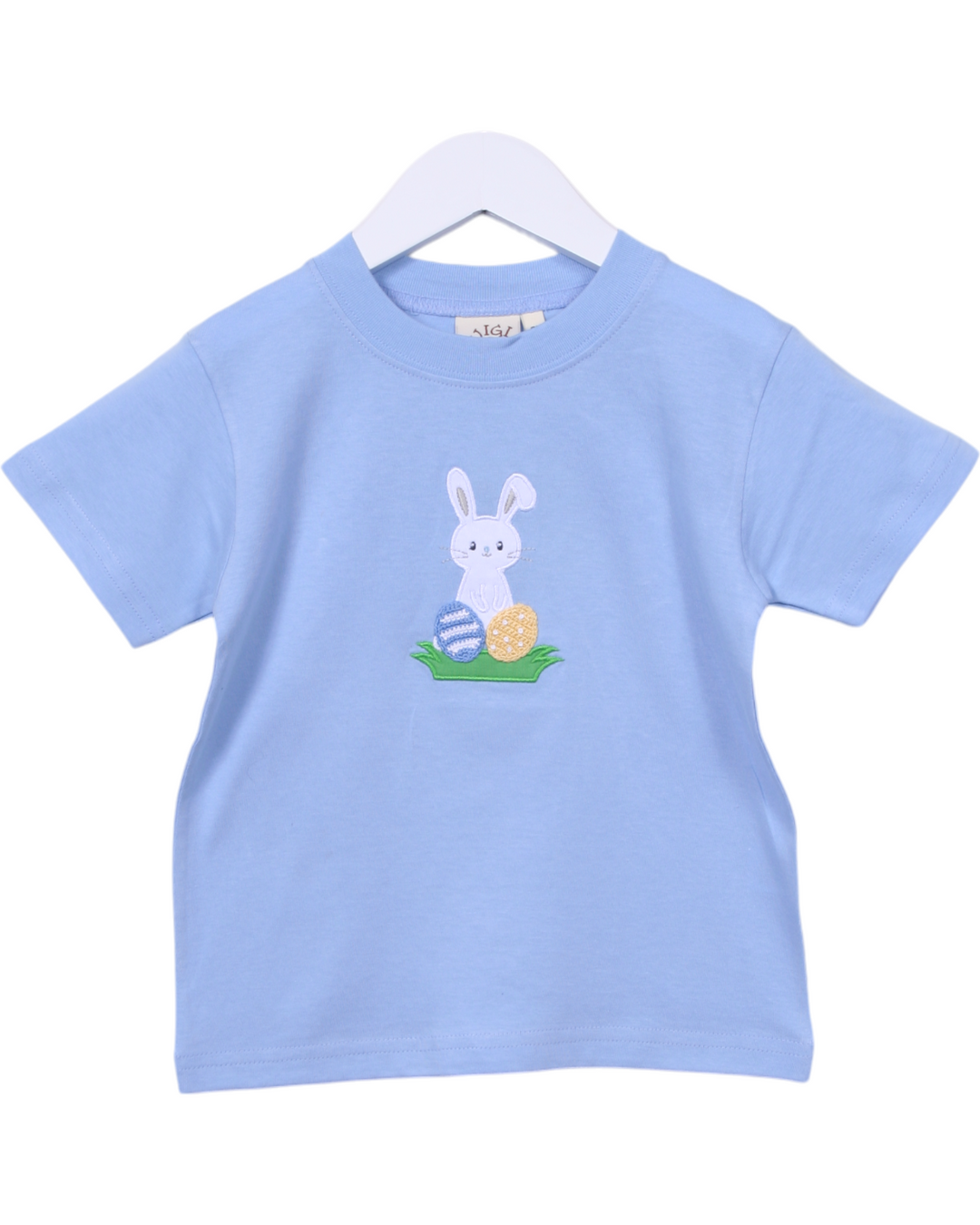 Bunny With Easter Eggs Light Blue Boys Shirt, Shop That Store, front