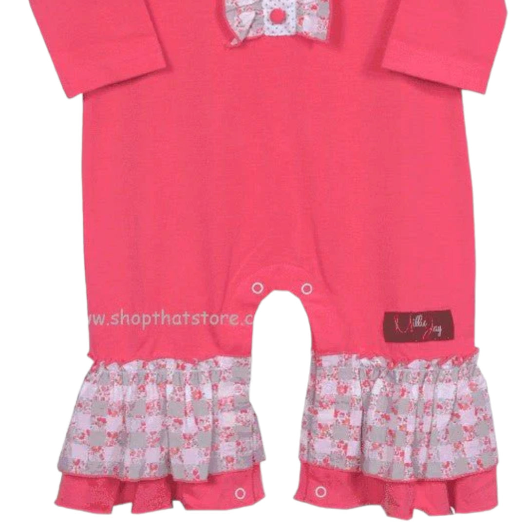 Millie Jay Serendipity Ruffle Romper, close up