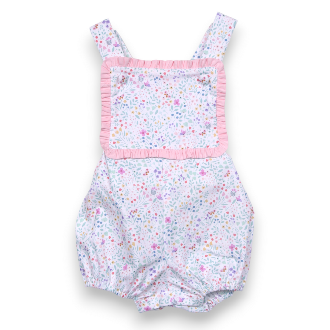 Meadow Pink Floral Catrine Sunsuit, front