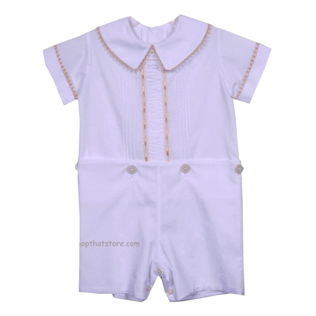 LaJenns White Heirloom Button On Boys, front