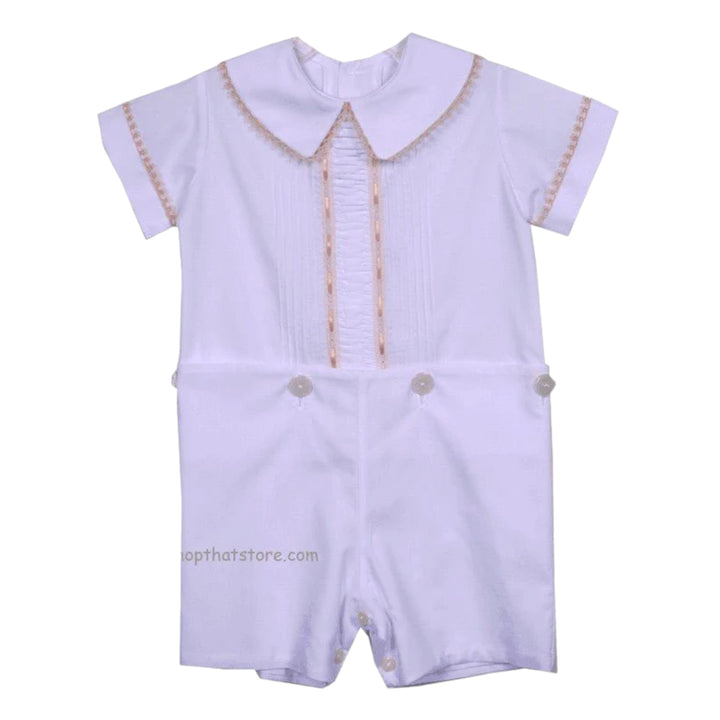 LaJenns White Heirloom Button On Boys, front