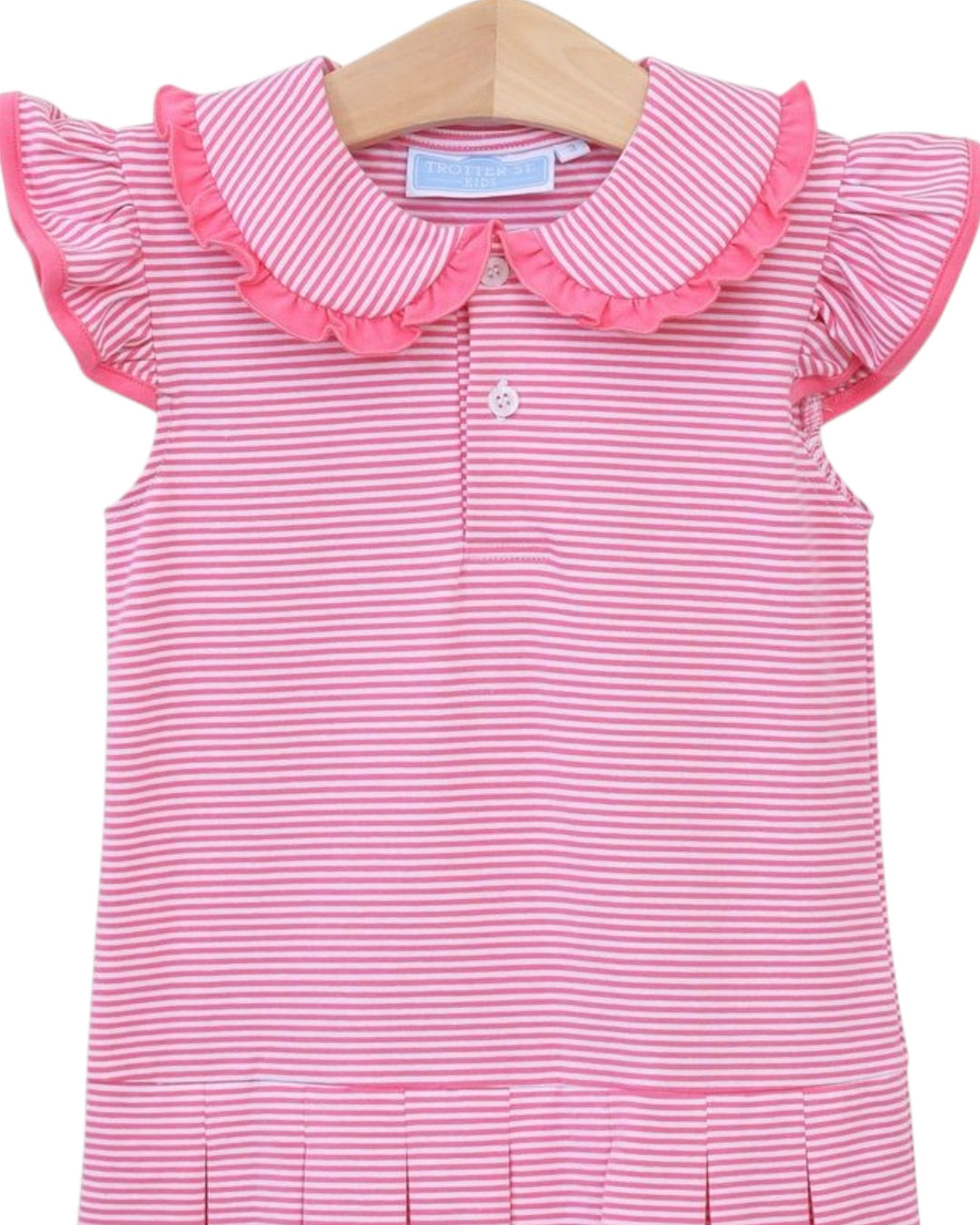 Camilla Dress- Pink Stripe, Shop That Store, close up
