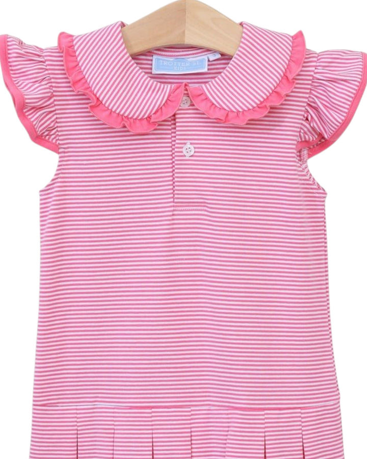 Camilla Dress- Pink Stripe, Shop That Store, close up
