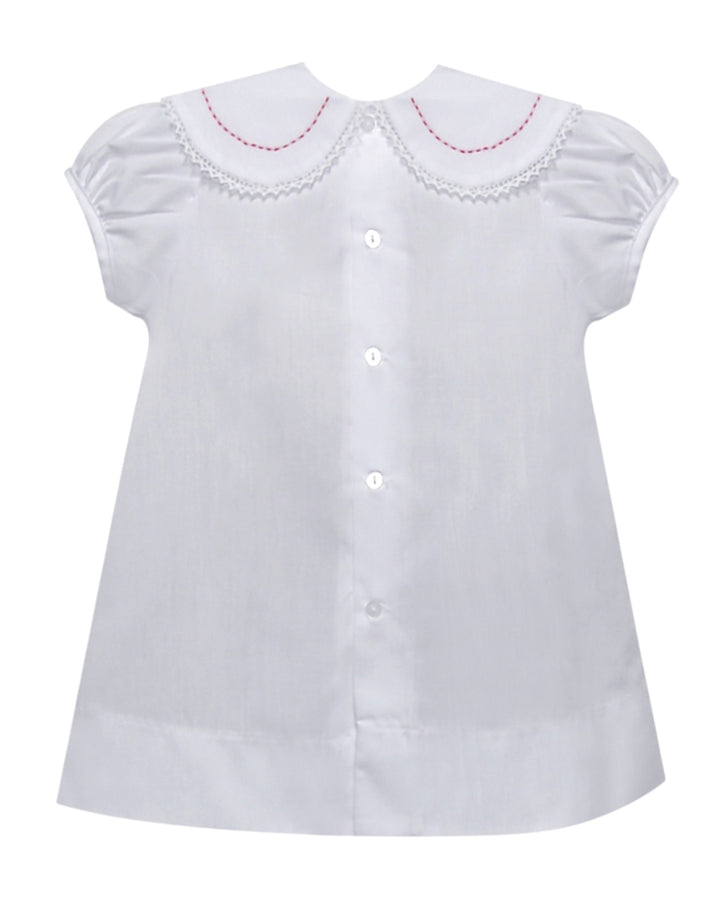 Candy Cane Embroidered White/Red Dress