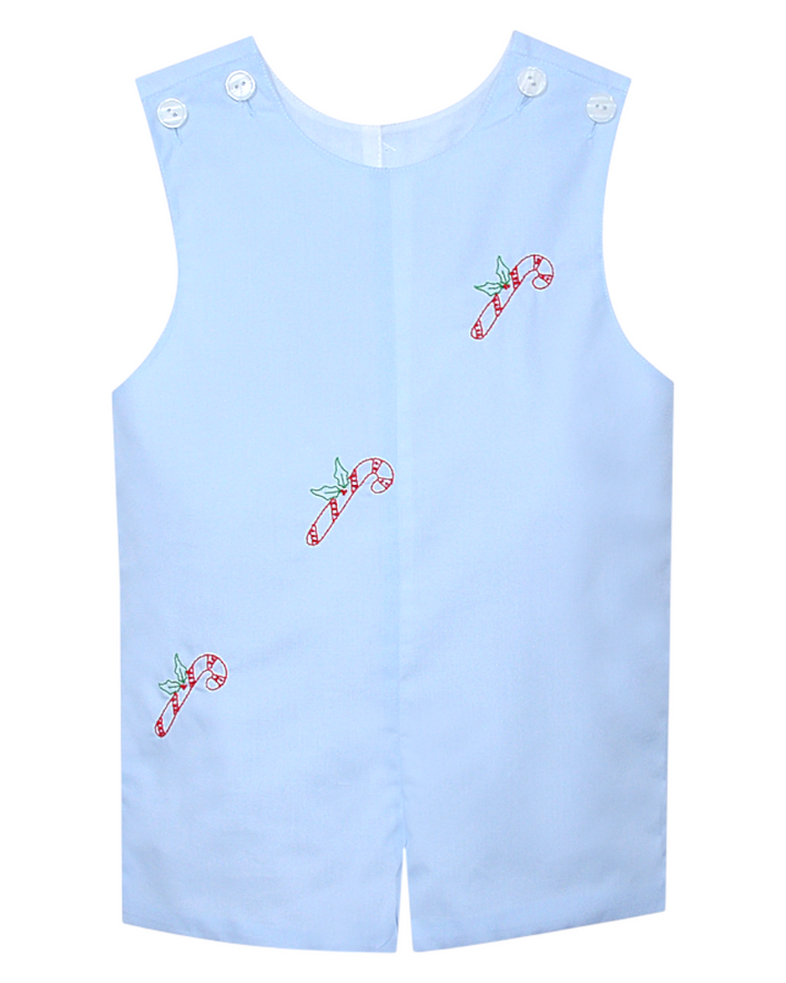 Candy Canes Blue Hayes Boy's Shortall, Shop That Store, front