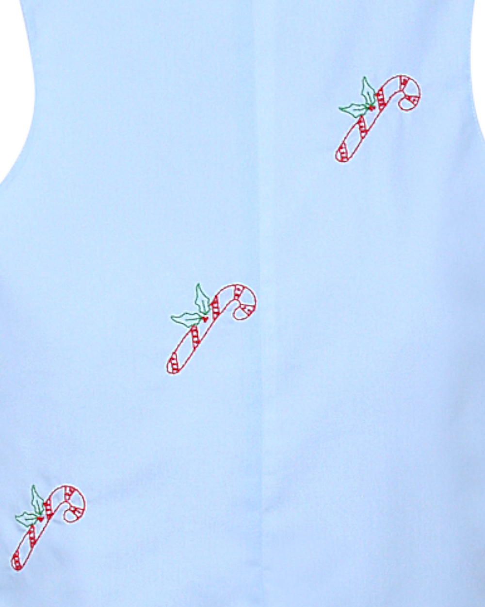 Candy Canes Blue Hayes Boy's Shortall, That Store, close up