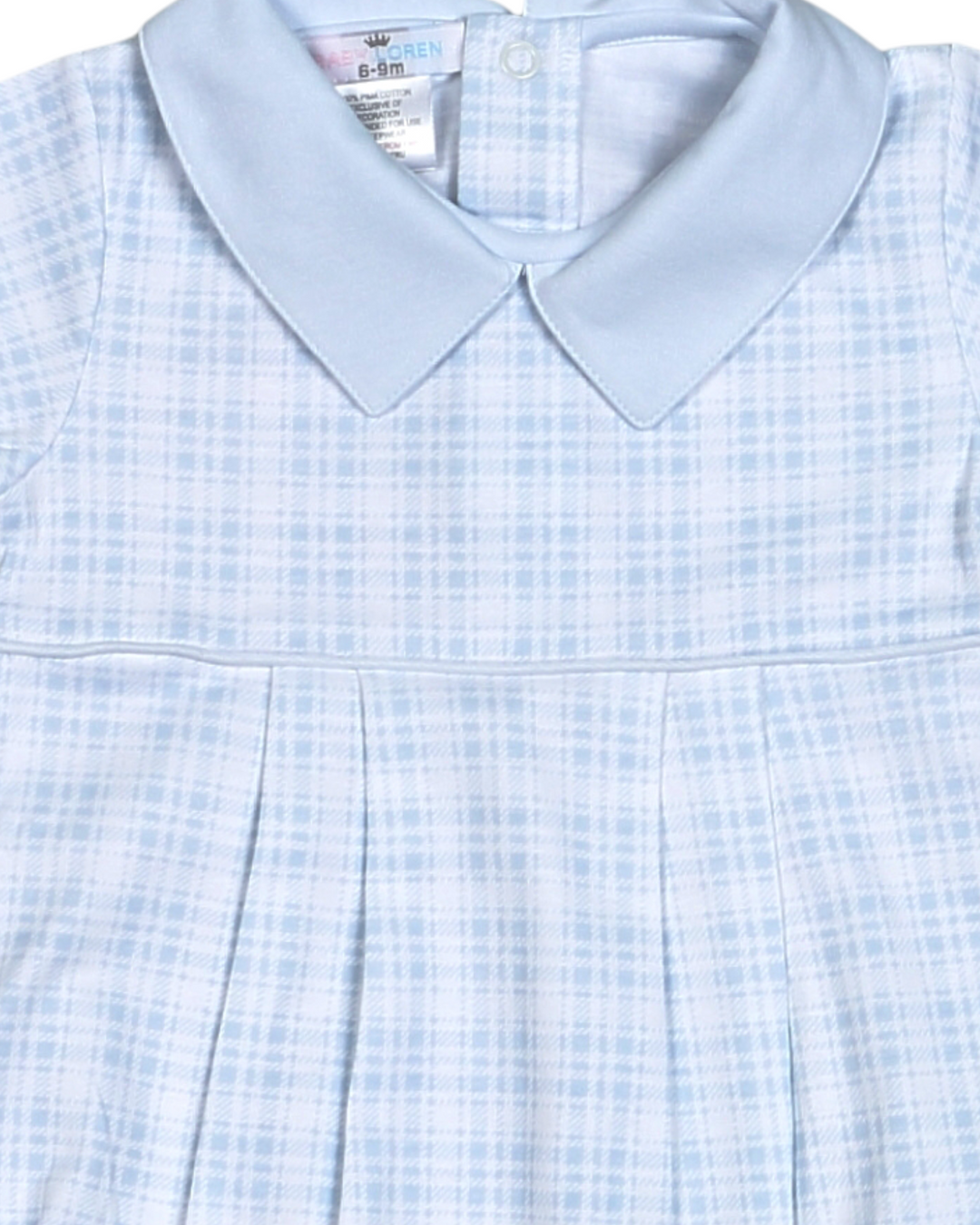 Casey Blue Plaid Pima Boys Bubble, That Store, close up