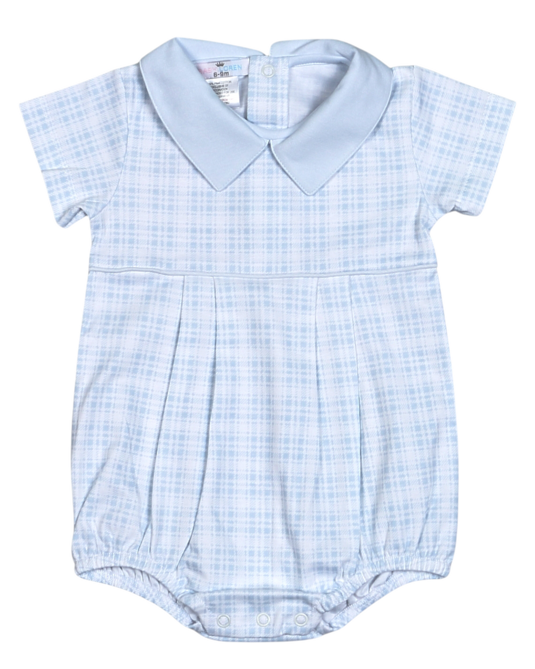 Casey Blue Plaid Pima Boys Bubble, That Store, front