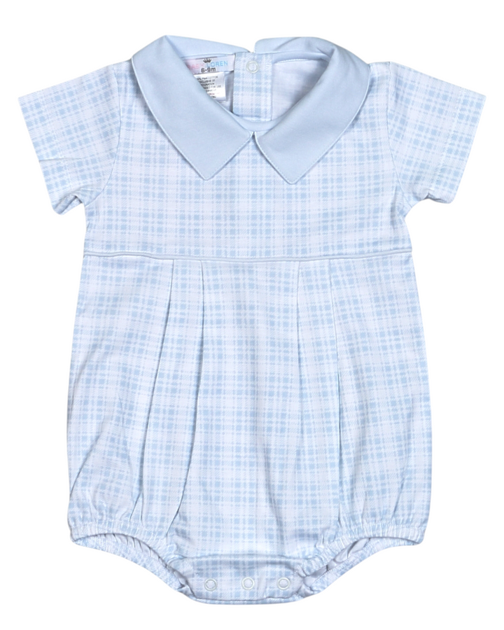 Casey Blue Plaid Pima Boys Bubble, That Store, front