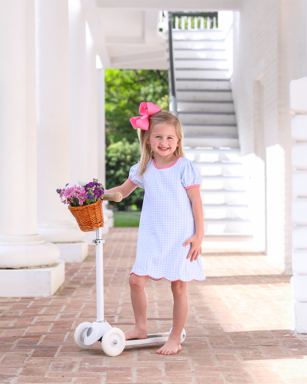 Cecilia Dress- Light Blue Gingham/Pink, Shop That Store, child 1