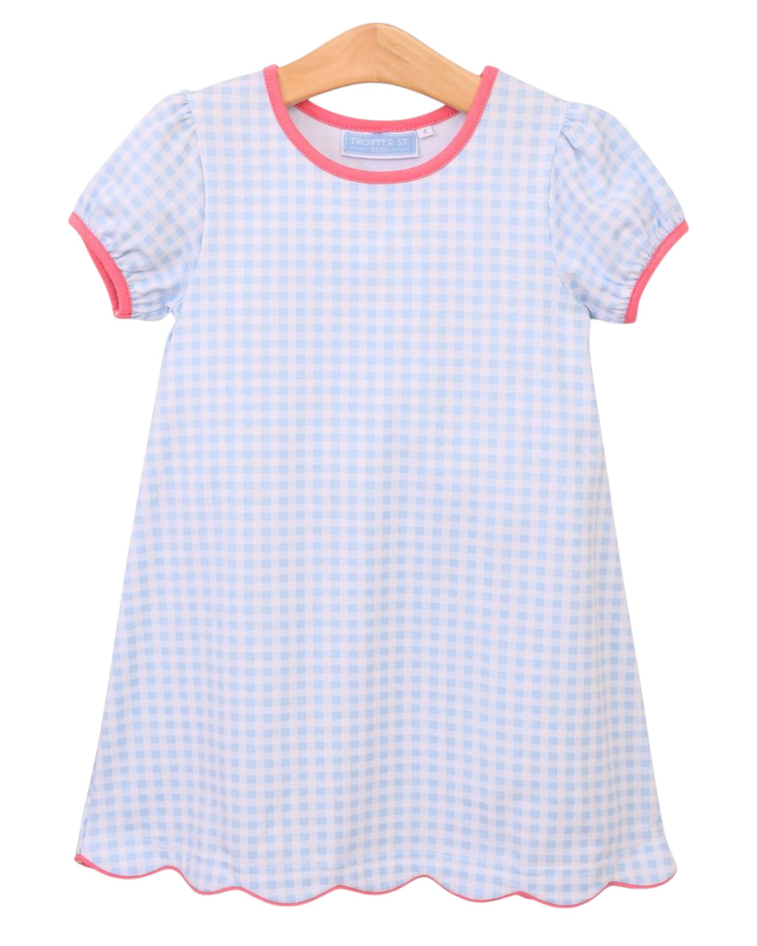 Cecilia Dress- Light Blue Gingham/Pink, That Store, front