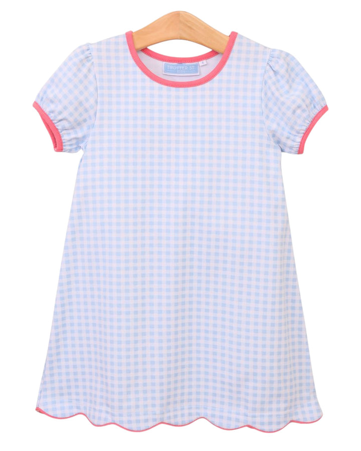 Cecilia Dress- Light Blue Gingham/Pink, That Store, front