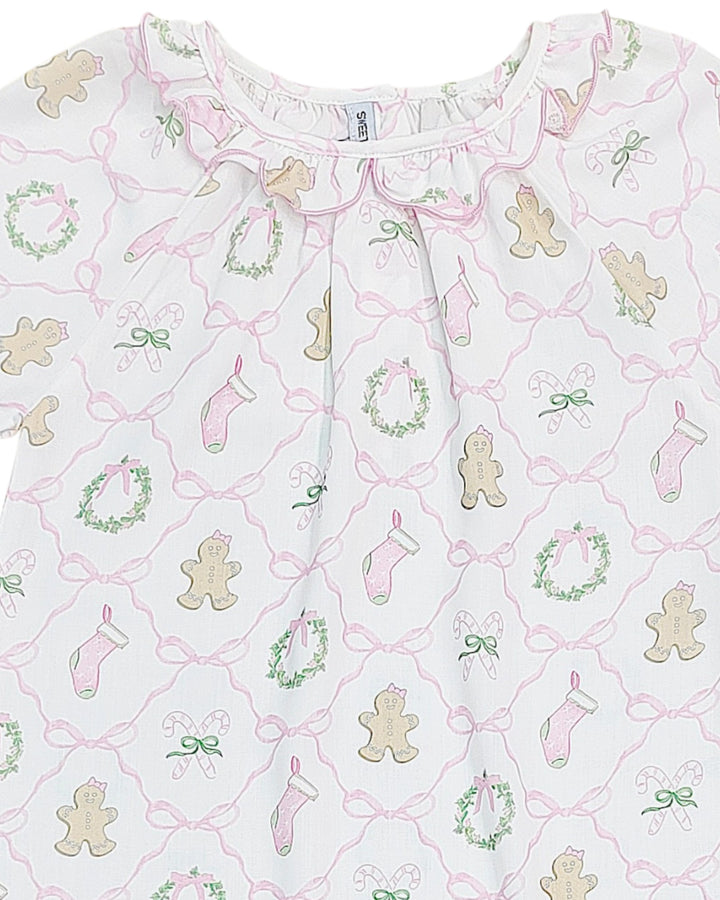 Christmas Bow Trellis Girls Gown