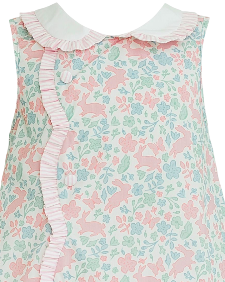 Claire Bunny Floral Print Scallop Dress