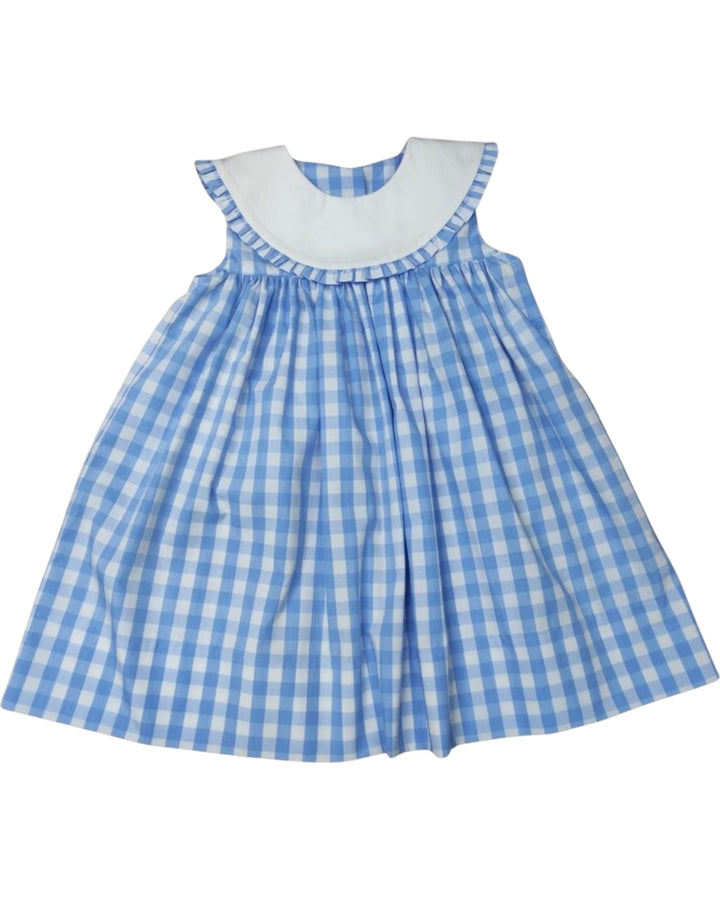Classic Blue Check Girls Float Dress, That Store, front