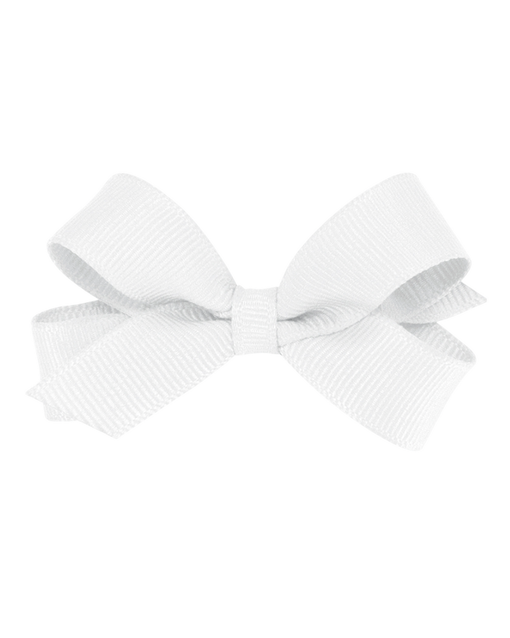 Classic Grosgrain Alligator Clip Hair Bow- Tiny, white