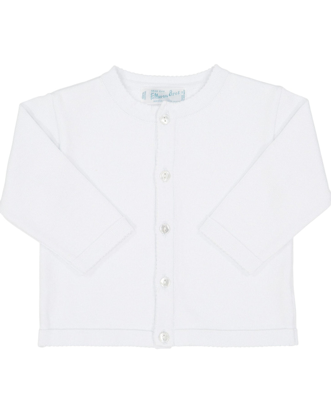 White long-sleeve shirt with buttons on a white background