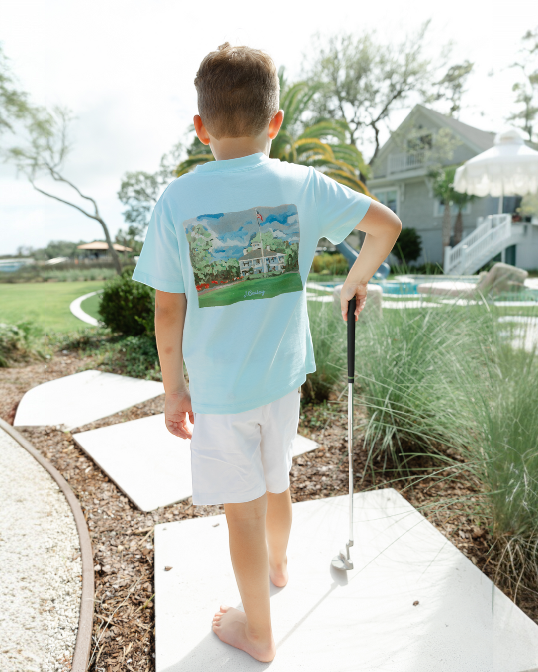 Clubhouse Logo Mint Boys Tee, That Store, back