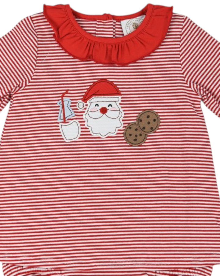 Cookies and Milk Red Stripe Girls Skirted Bubble