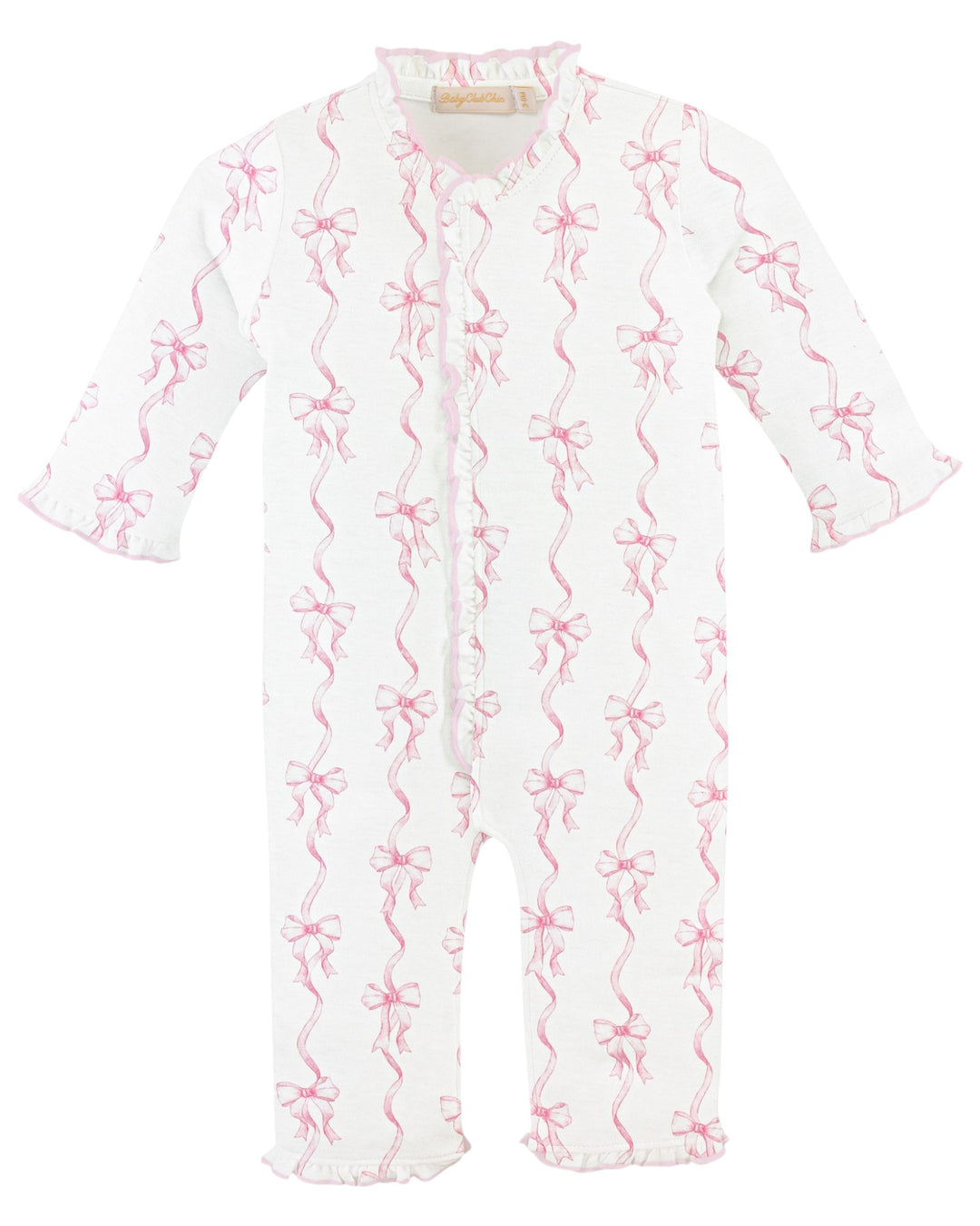 Coquette Bows Girls Pink Ruffle Coverall, That Store, front