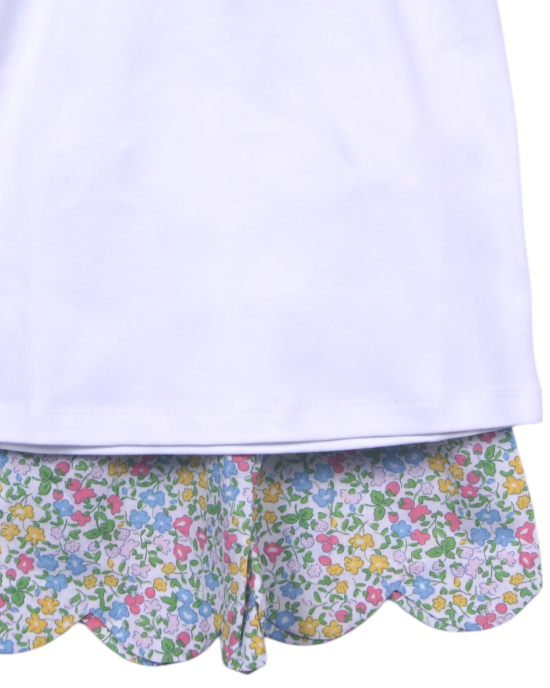 Coral Floral Scallop Girls Short Set, That Store, short