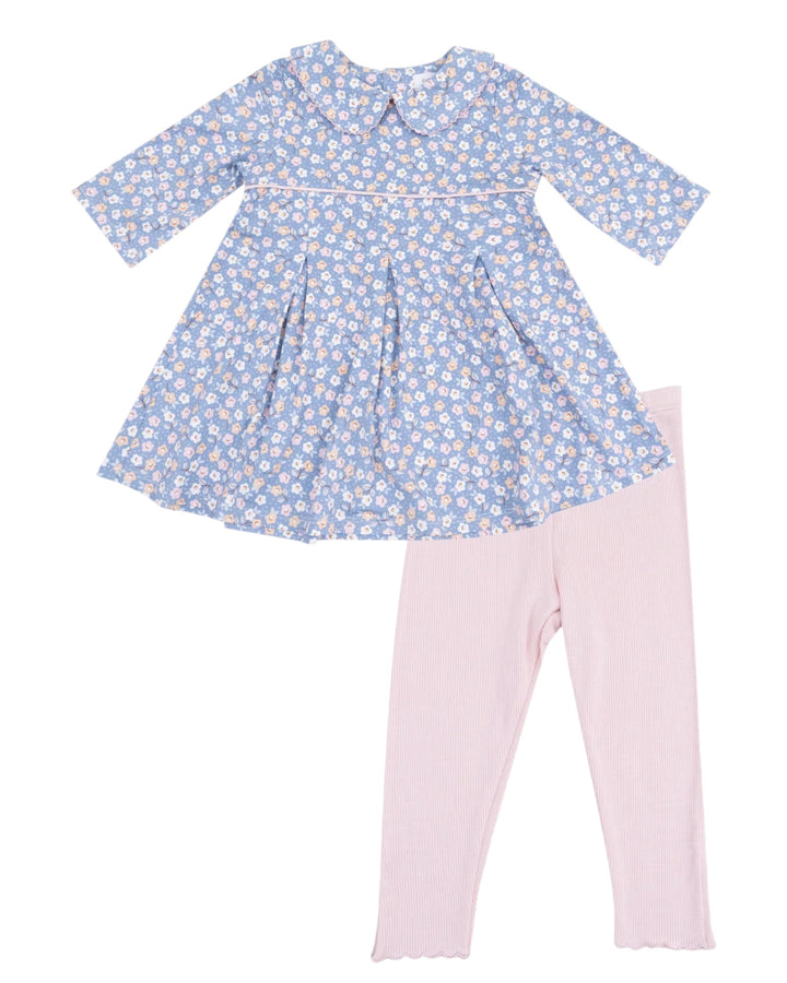 Box Pleat Dress & Leggings: Country Calico