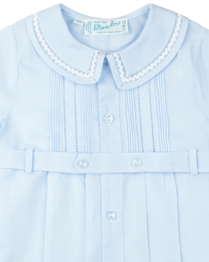 Ric-Rac Button Belt Blue Boys Creeper