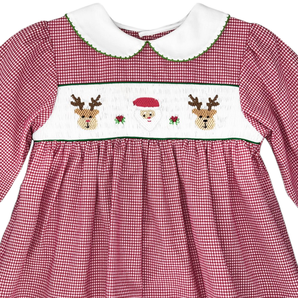Petit Ami Smocked Santa Reindeer Dress, 