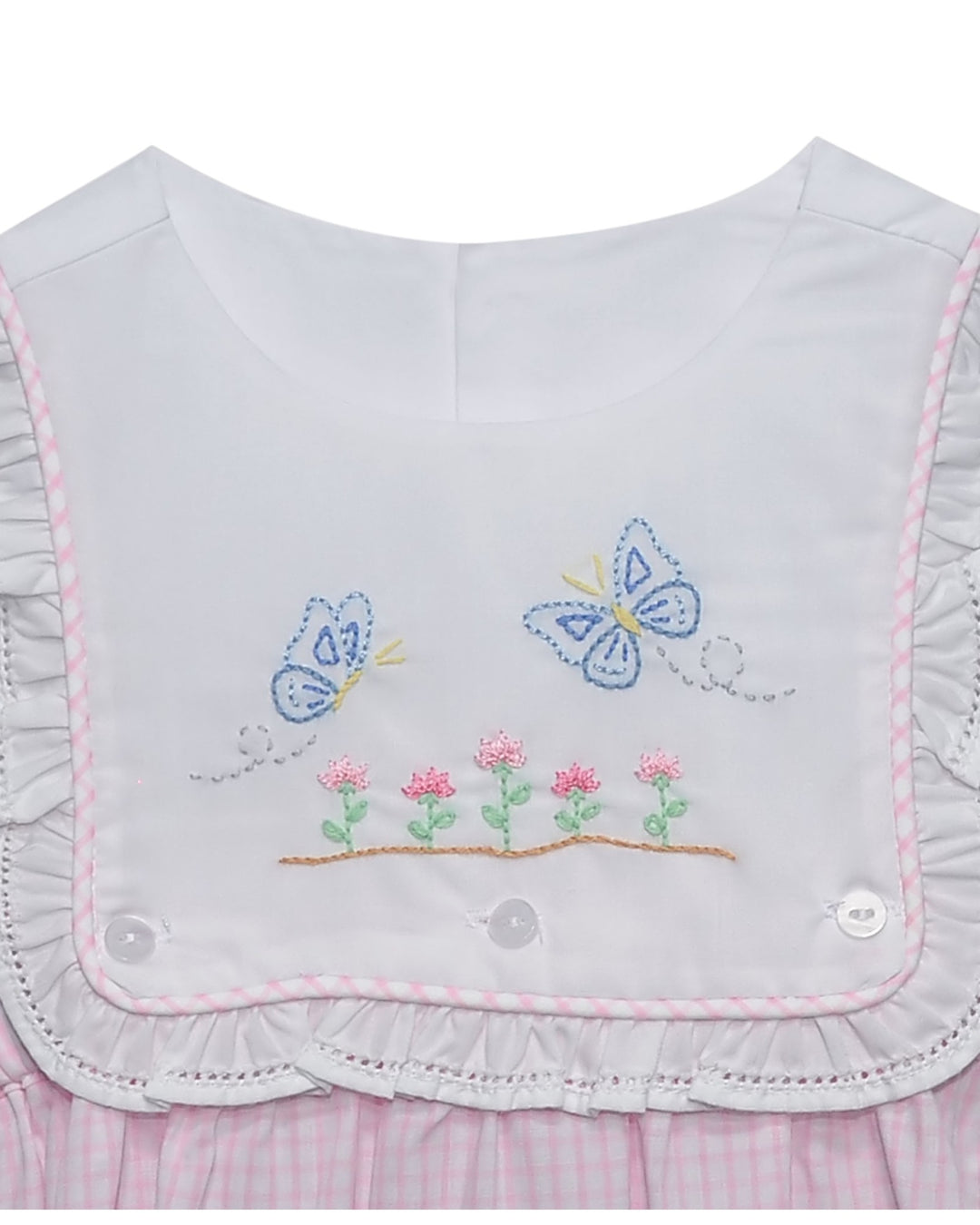 Butterfly Breeze Embroidered  Pink Logan Girl Bubble