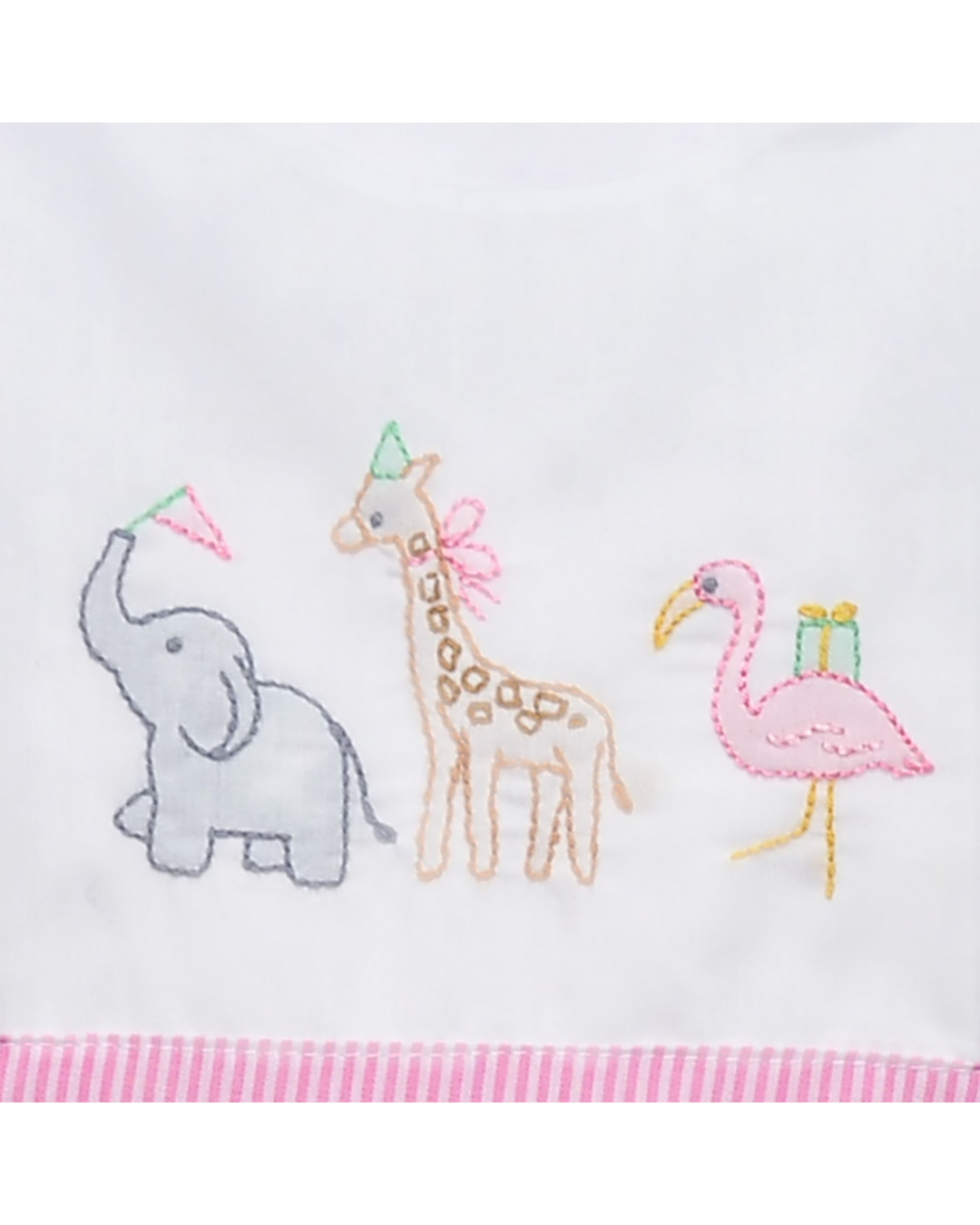 Party Animals Embroidered Greer Dress- Pink Stripe