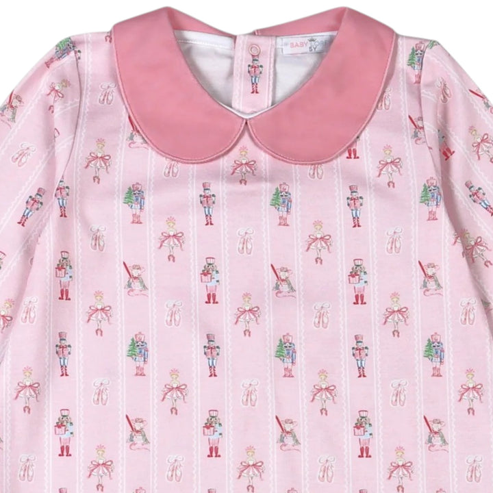 Pink Nutcracker Pima Scallop Collar Dress