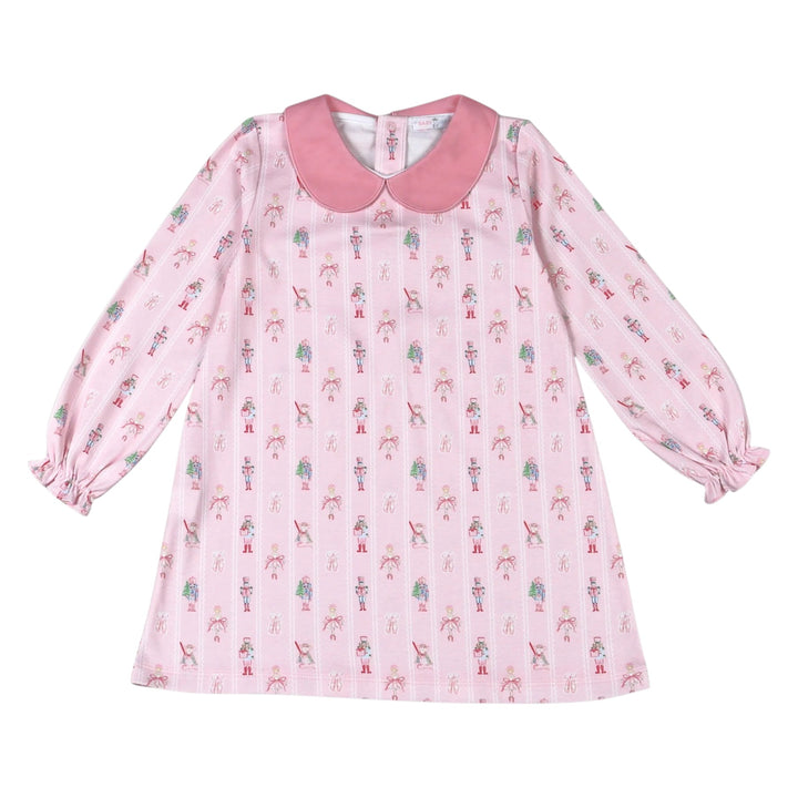 Pink Nutcracker Pima Scallop Collar Dress