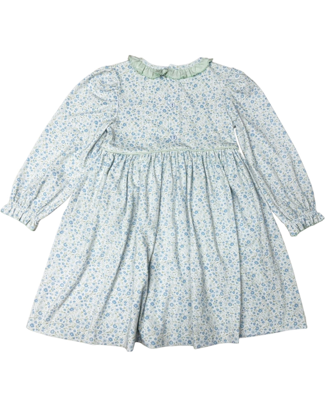 Floral dress with long sleeves on a white background
