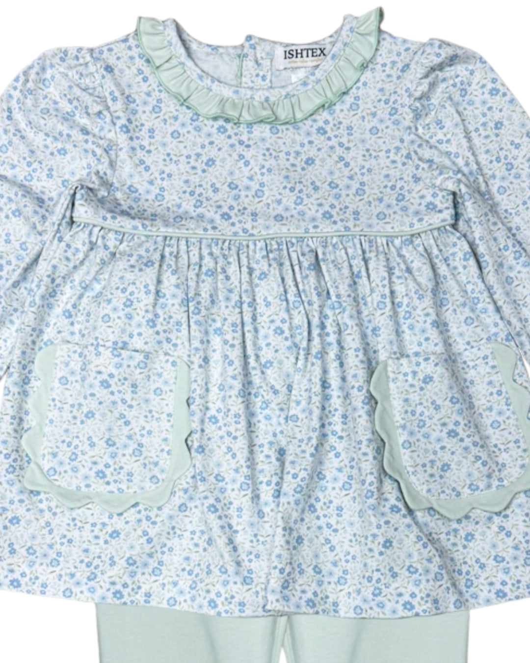 Ditsy Flower Mint Blue Legging Set