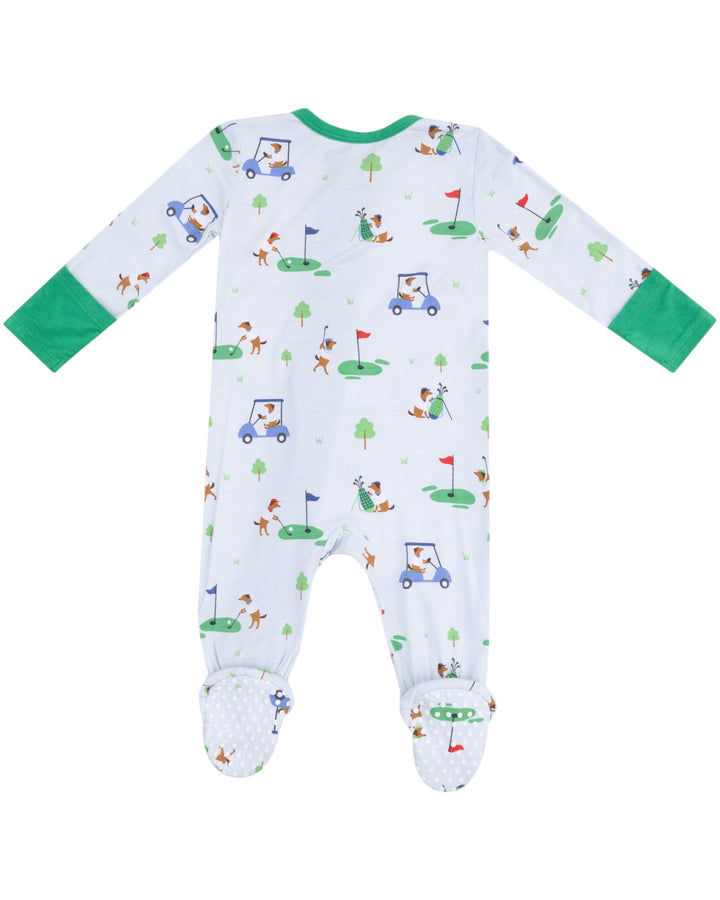 Dog Gone Golf - Blue - 2 Way Zipper Footie, That Store, back