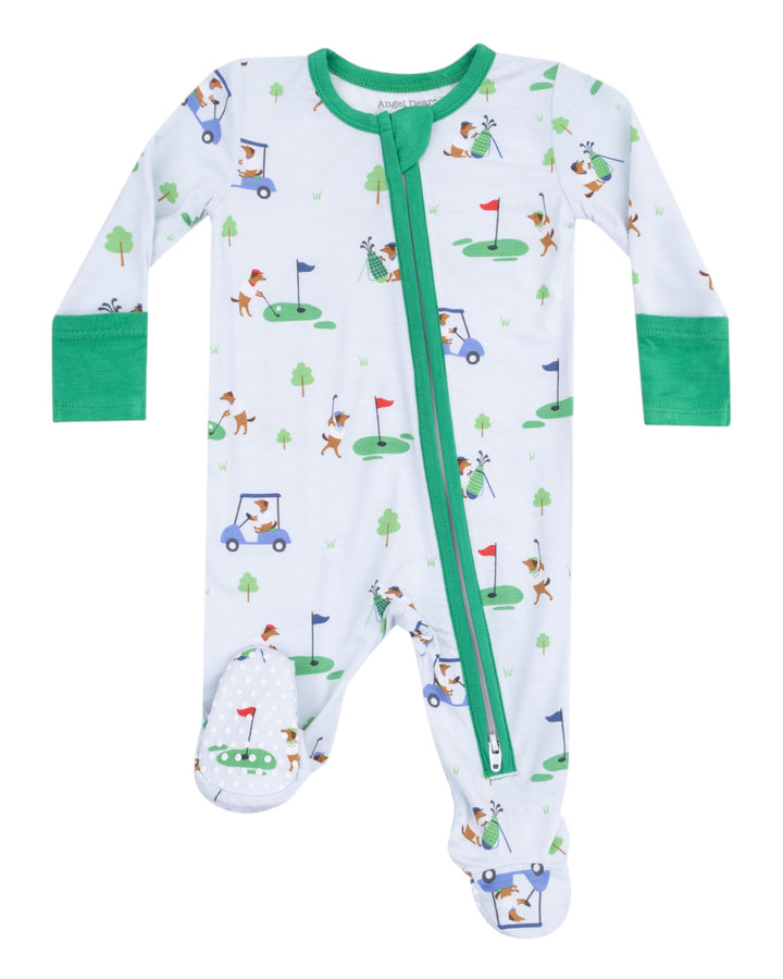 Dog Gone Golf - Blue - 2 Way Zipper Footie, That Store, front