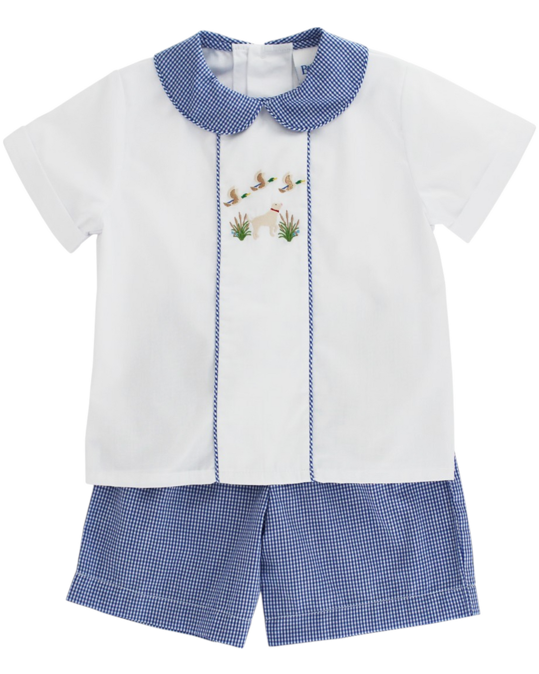 Duck Hunting Dessy Blue Check Boys Short Set, That Store, front