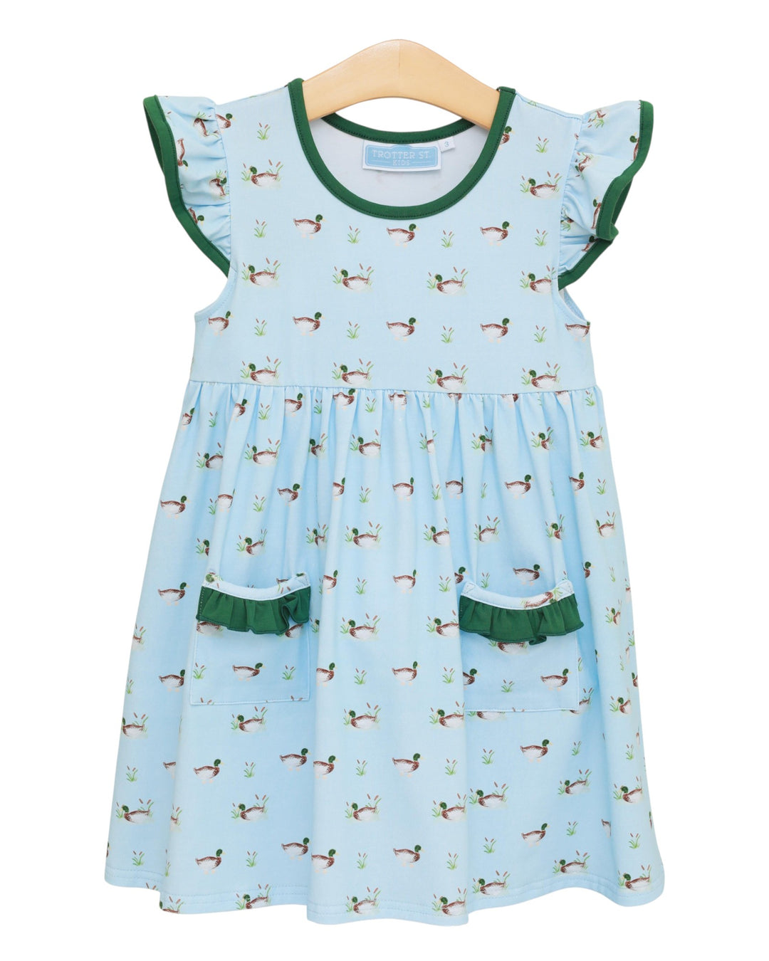 Ducks in a Row Green & Blue Girls Dress 4 Ducks in a Row Green & Blue Girls Dress 4