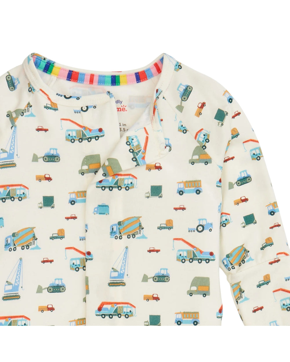 Long-sleeve shirt with truck pattern on a white background