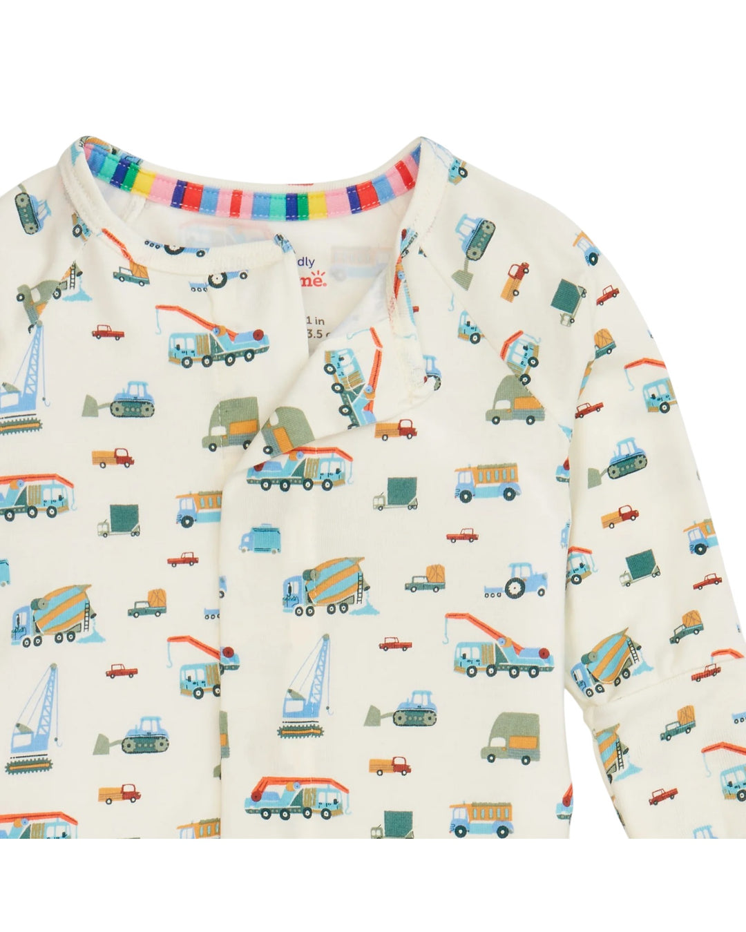 Long-sleeve shirt with truck pattern on a white background